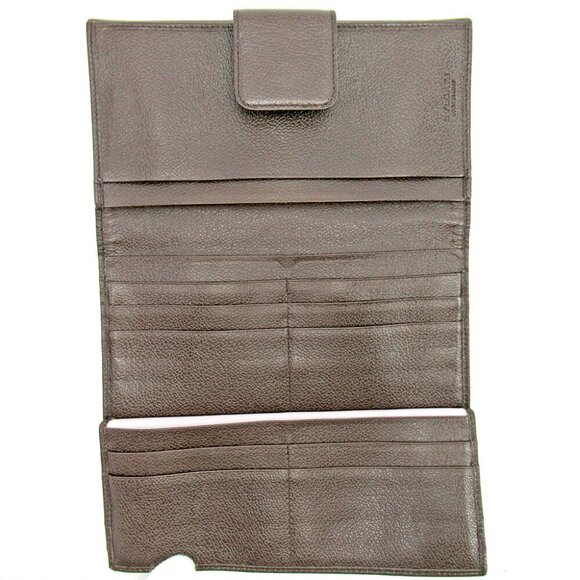 BVLGARI long wallet log mania beige canvas ?~ leather Authentic USED - Picture 4 of 8